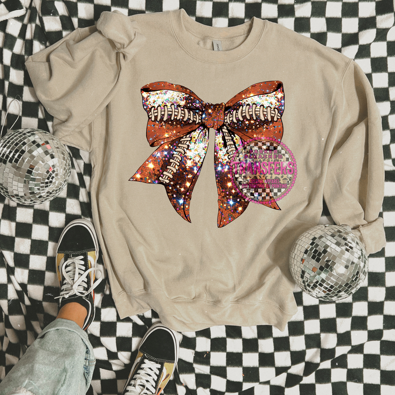 SPARKLY FOOTBALL BOW