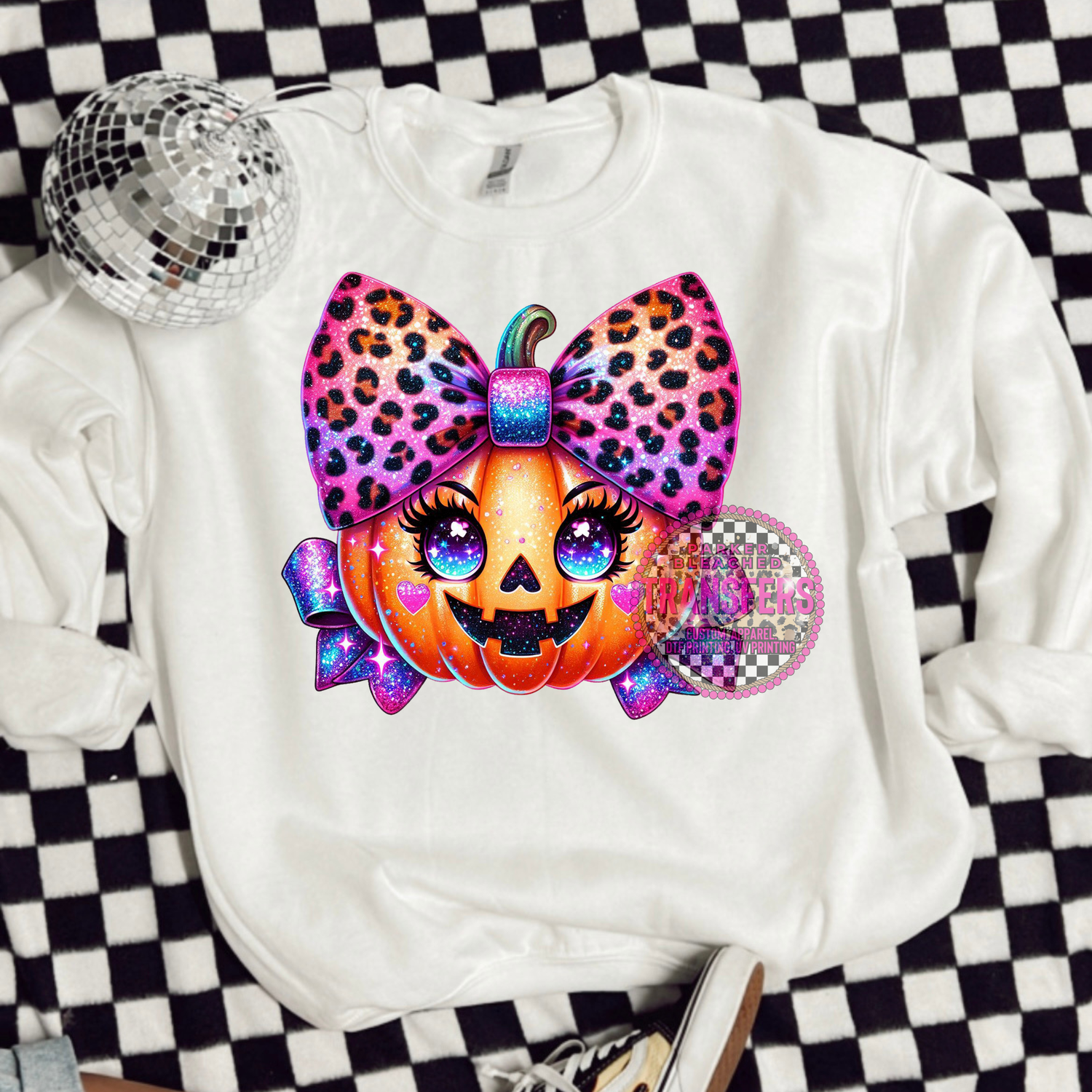 CHEETAH BOW CARTOON PUMPKIN
