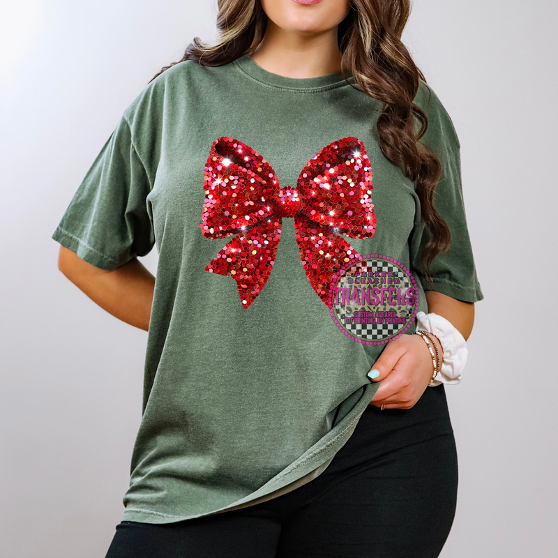 SPARKLY RED BOW
