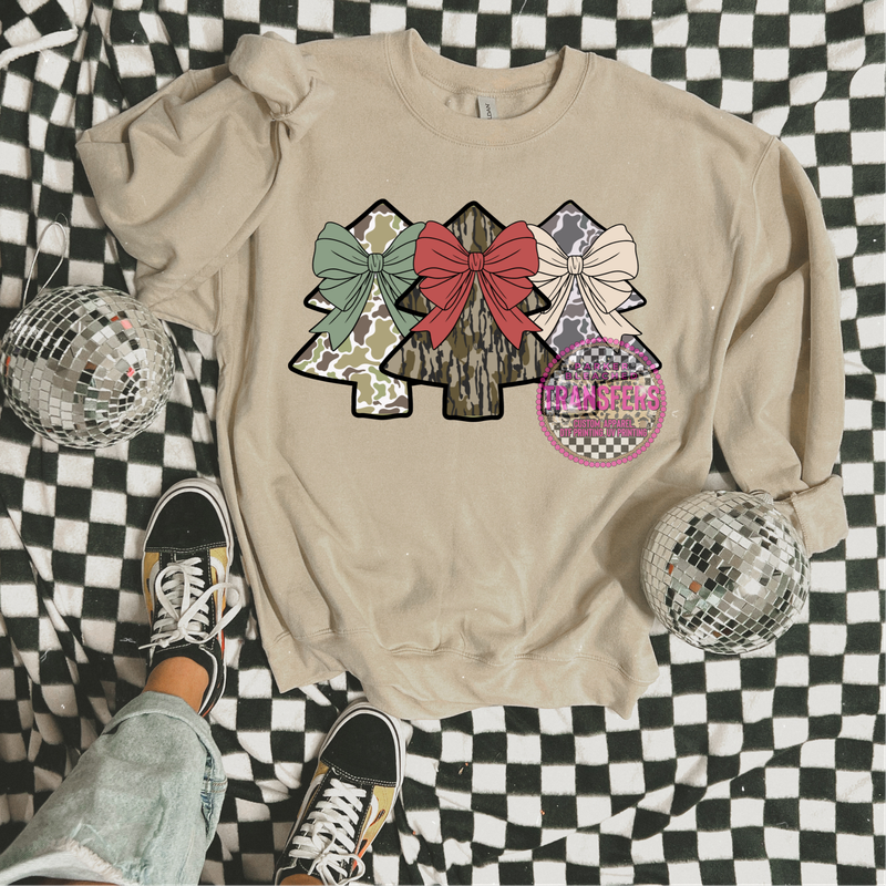 CAMO TREES WITH BOWS