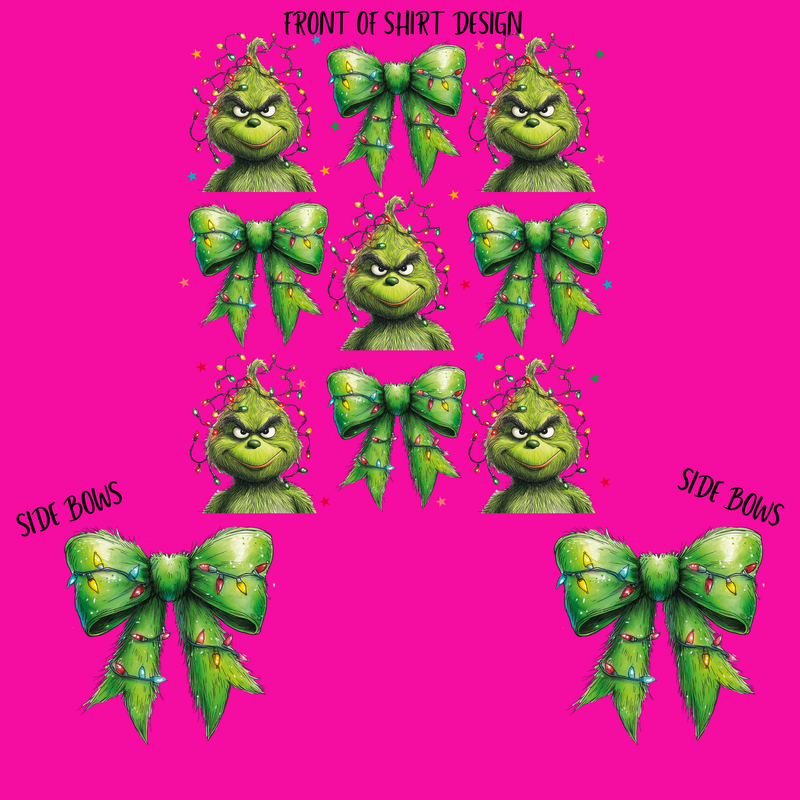 GRINCH WITH 2 SIDE BOWS