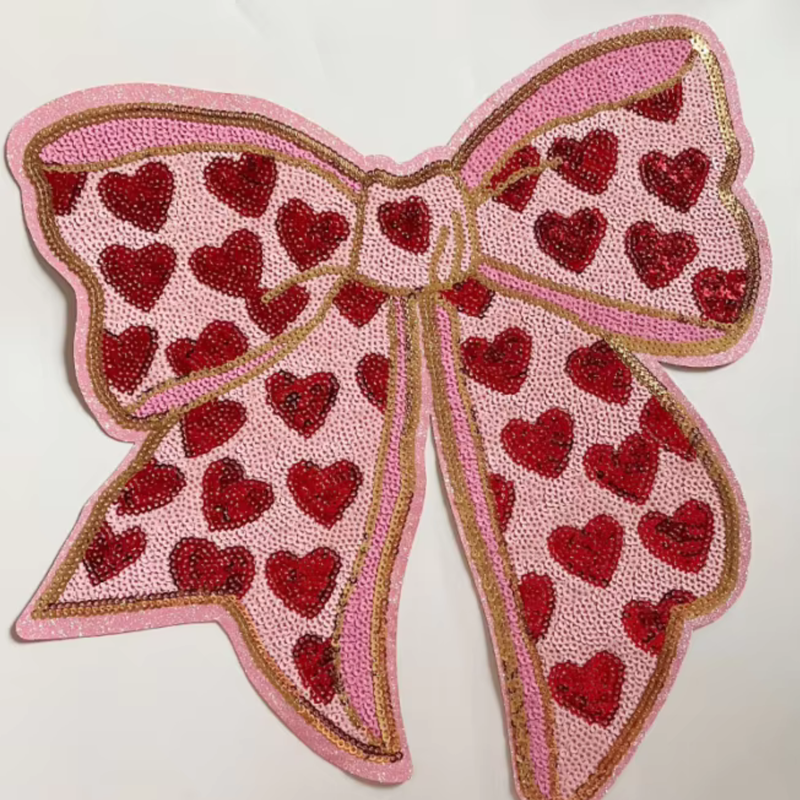 BOW WITH HEARTS PATCH