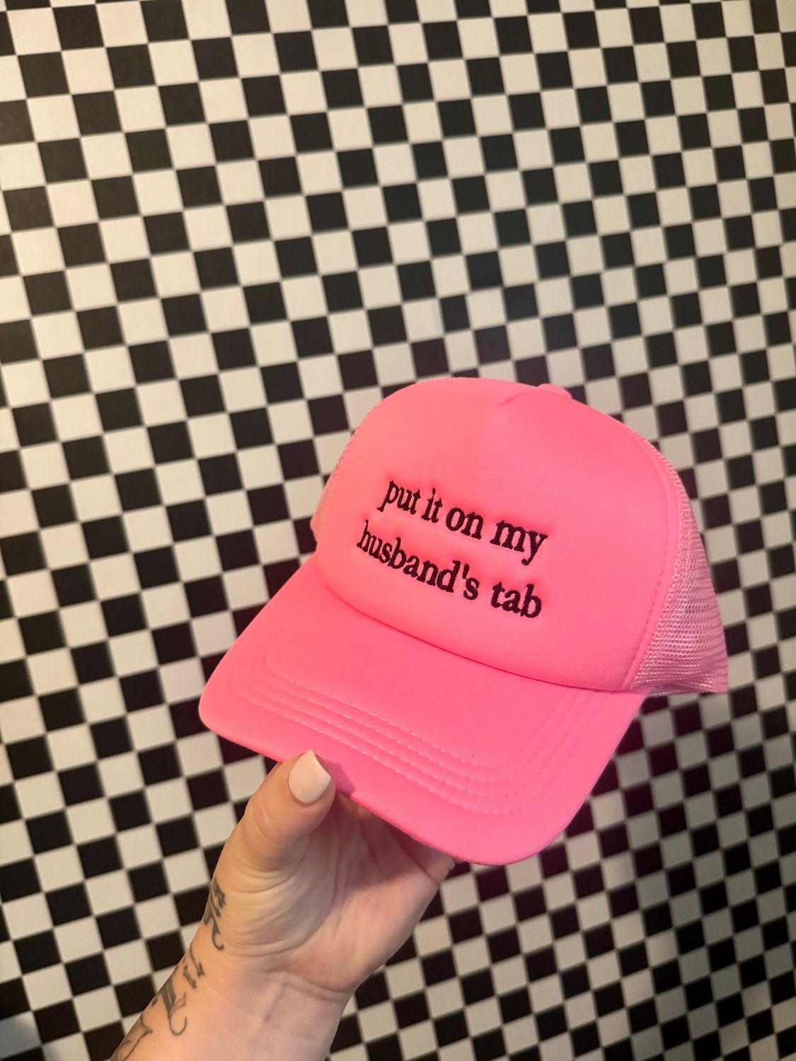 Put it on my husbands tab