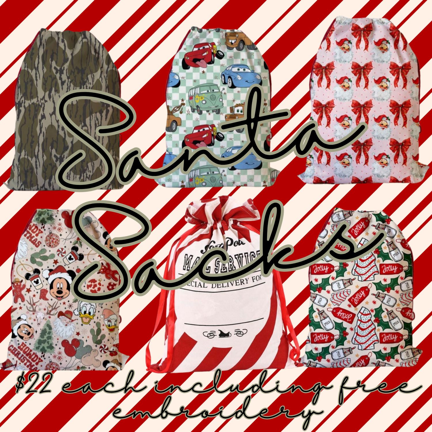 Customizable Santa Sacks