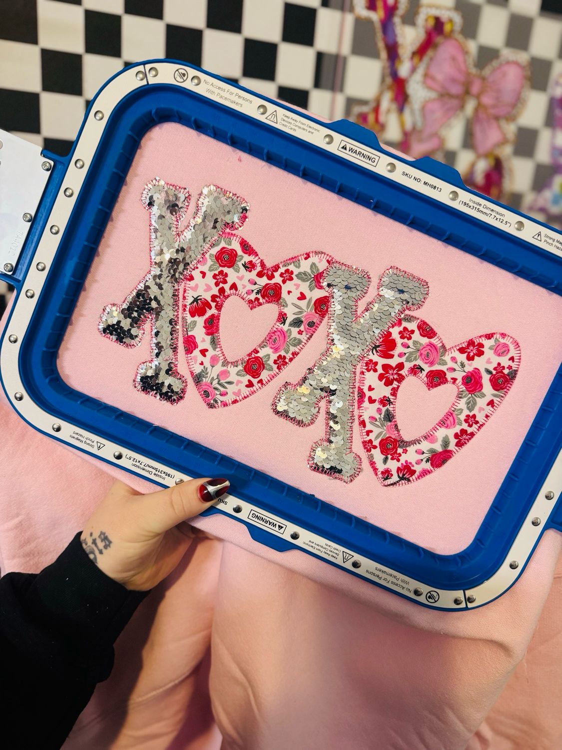 Xoxo Appliqué Embroidered Sweatshirt