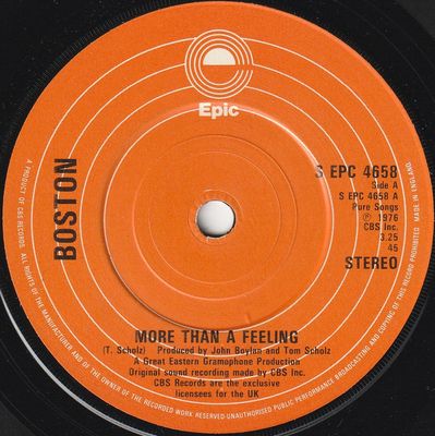 Boston - More Than A Feeling (7&quot;, Single, Sol) (Fair (F))