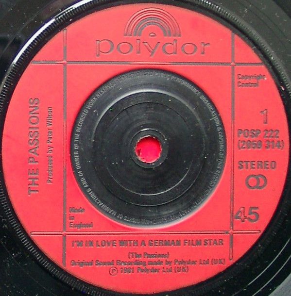 The Passions - I&#39;m In Love With A German Film Star (7&quot;, Single, Red) (Fair (F))
