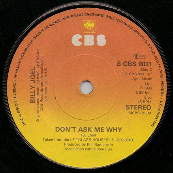 Billy Joel - Don&#39;t Ask Me Why (7&quot;, Single, Com) (Very Good Plus (VG+))