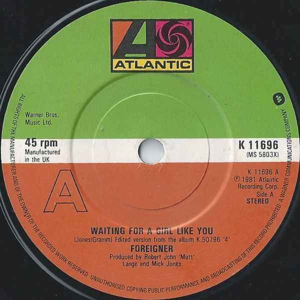 Foreigner - Waiting For A Girl Like You (7&quot;, Single, Com) (Good Plus (G+))