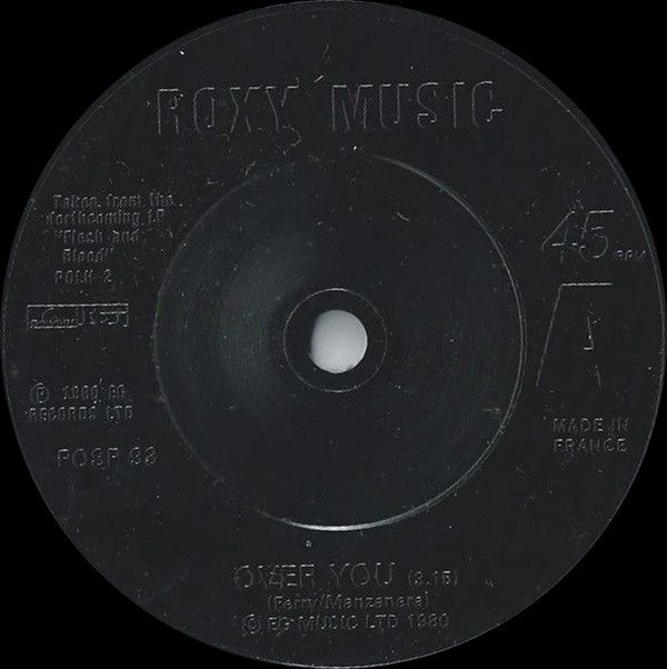 Roxy Music - Over You (7&quot;, Single, Bla) (Very Good Plus (VG+))