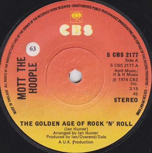 Mott The Hoople - The Golden Age Of Rock &#39;N&#39; Roll (7&quot;, Single, Sol) (Fair (F))