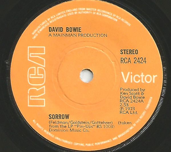 David Bowie - Sorrow (7&quot;, Single, Sol) (Very Good Plus (VG+))