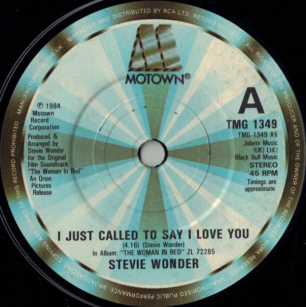 Stevie Wonder - I Just Called To Say I Love You (7&quot;, Single, Com) (Very Good (VG))