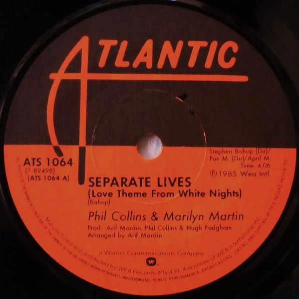 Phil Collins And Marilyn Martin - Separate Lives (Love Theme From White Nights) (7&quot;) (Very Good Plus (VG+))