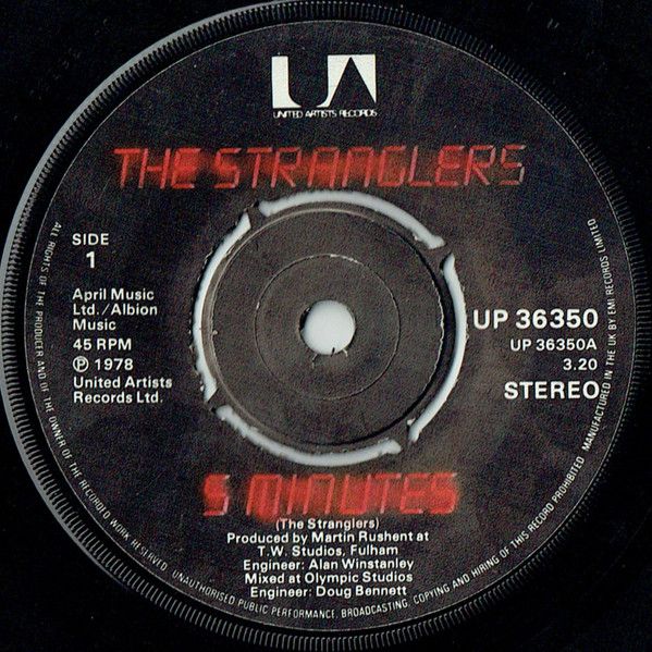The Stranglers - 5 Minutes (7&quot;, Single) (Good Plus (G+))