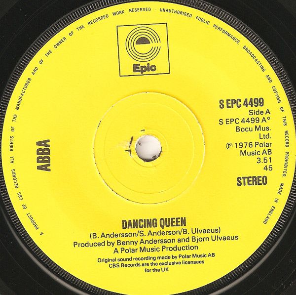 ABBA - Dancing Queen (7&quot;, Single, Yel) (Very Good (VG))