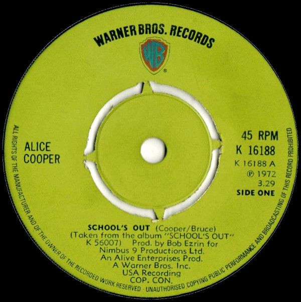 Alice Cooper - School&#39;s Out  (7&quot;, Single, 4-P) (Very Good Plus (VG+))