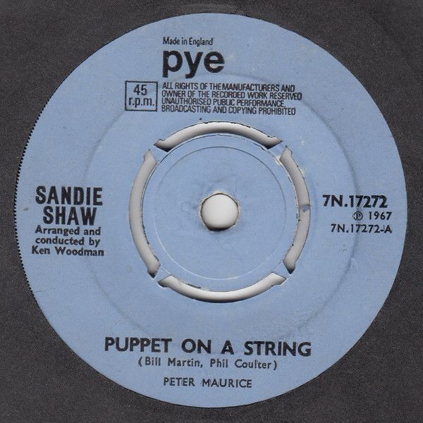 Sandie Shaw - Puppet On A String (7&quot;, Single, Blu) (Very Good (VG))