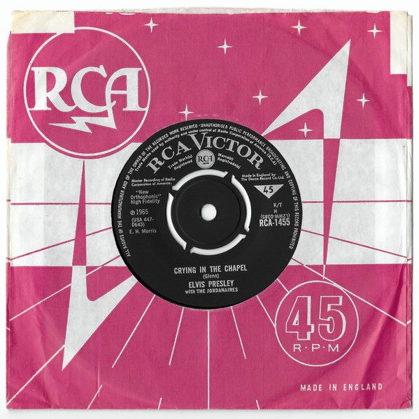 Elvis Presley With The Jordanaires - Crying In The Chapel (7&quot;, Single) (Fair (F))