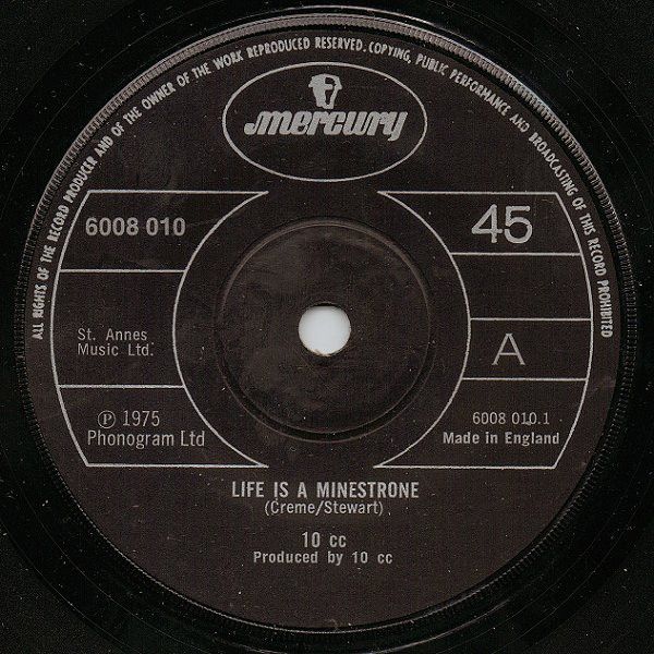 10cc - Life Is A Minestrone (7&quot;, Single) (Very Good Plus (VG+))