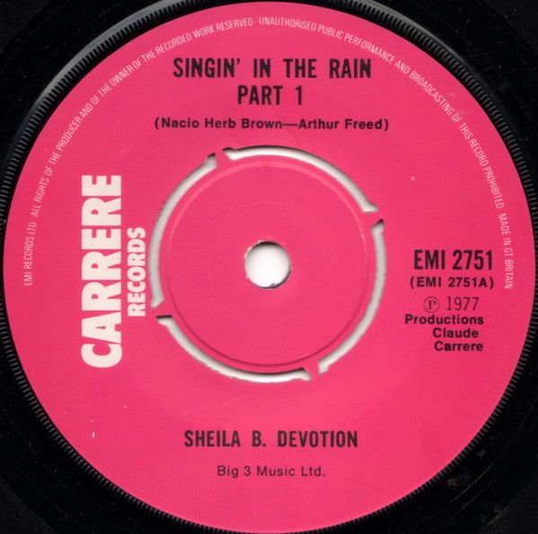 Sheila &amp; B. Devotion - Singin&#39; In The Rain (7&quot;, Single, Pus) (Good (G))