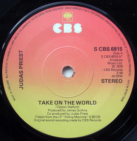 Judas Priest - Take On The World (7&quot;, Single) (Near Mint (NM or M-))