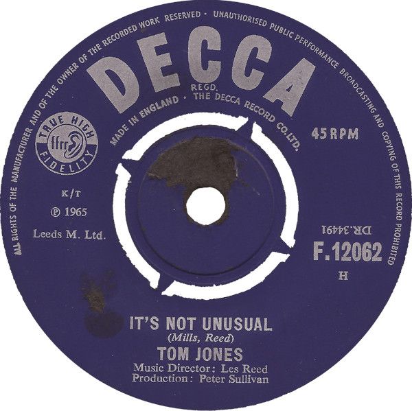 Tom Jones - It&#39;s Not Unusual (7&quot;, Single) (Very Good (VG))