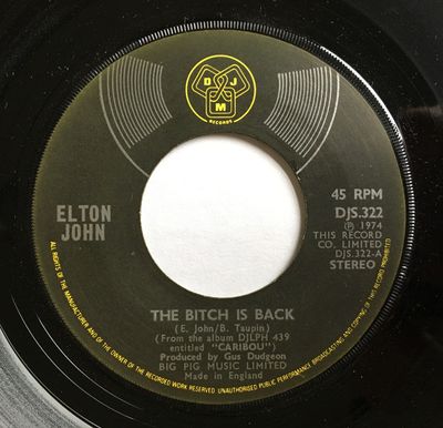 Elton John - The Bitch Is Back (7&quot;, Single, Pla) (Very Good (VG))