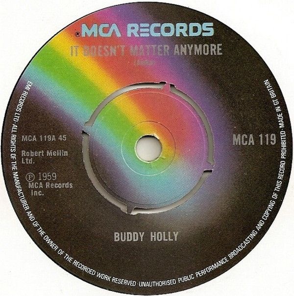 Buddy Holly - It Doesn&#39;t Matter Anymore (7&quot;, Single) (Good Plus (G+))