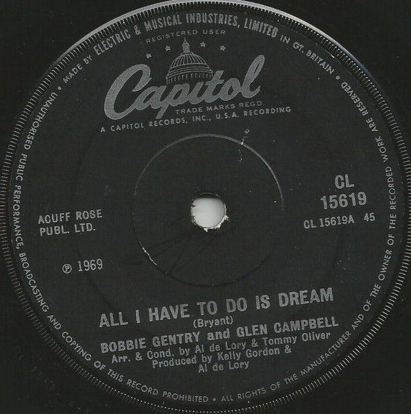 Bobbie Gentry And Glen Campbell - All I Have To Do Is Dream (7&quot;, Single) (Fair (F))