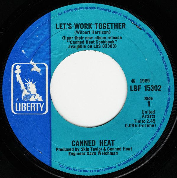 Canned Heat - Let&#39;s Work Together (7&quot;, Lar) (Very Good (VG))