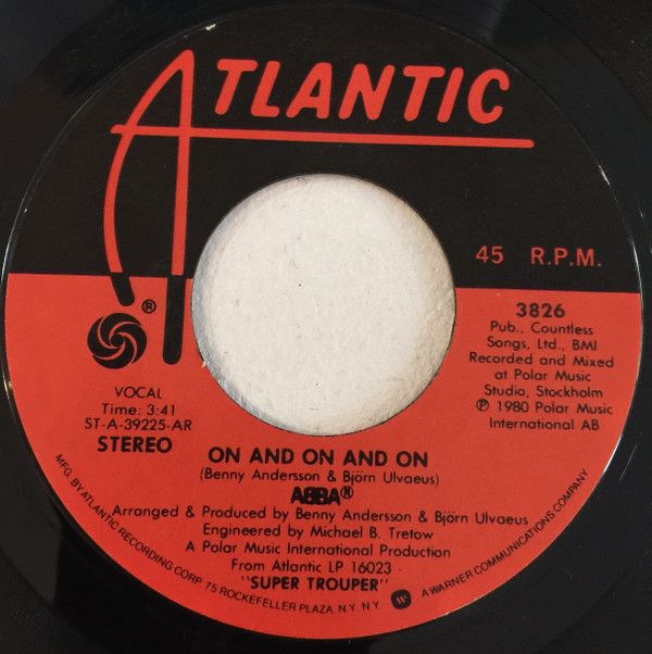 ABBA - On And On And On (7&quot;, Single, AR) (Good Plus (G+))