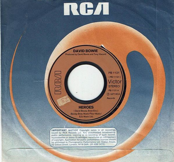 David Bowie - Heroes (7&quot;, Single, Jukebox, M/Print) (Very Good (VG))
