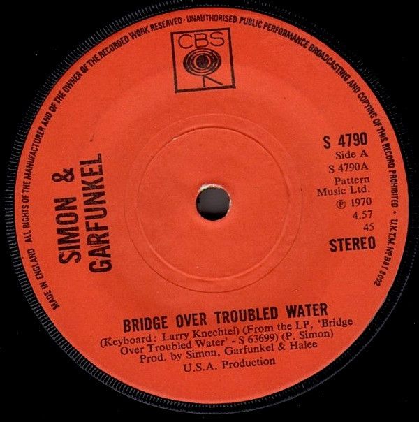 Simon &amp; Garfunkel - Bridge Over Troubled Water (7&quot;, Single, Sol) (Very Good Plus (VG+))