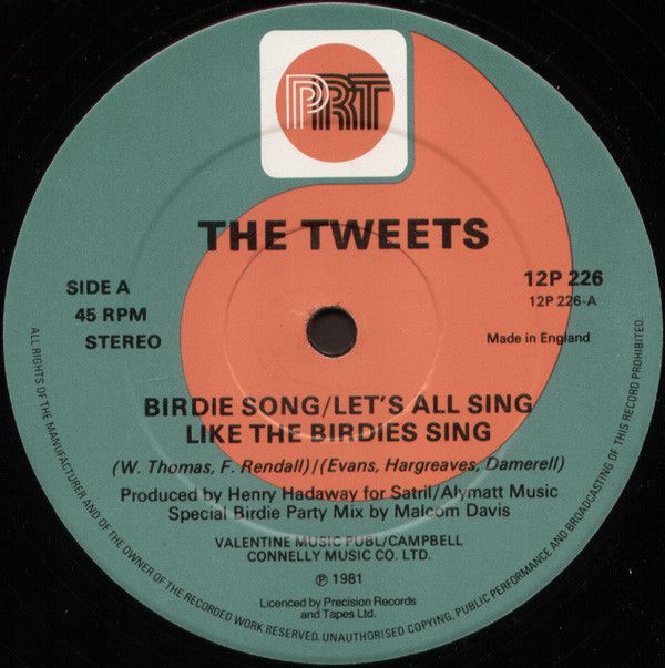 The Tweets - Birdie Song / Let&#39;s All Sing Like The Birdies Sing (12&quot;) (Very Good Plus (VG+))