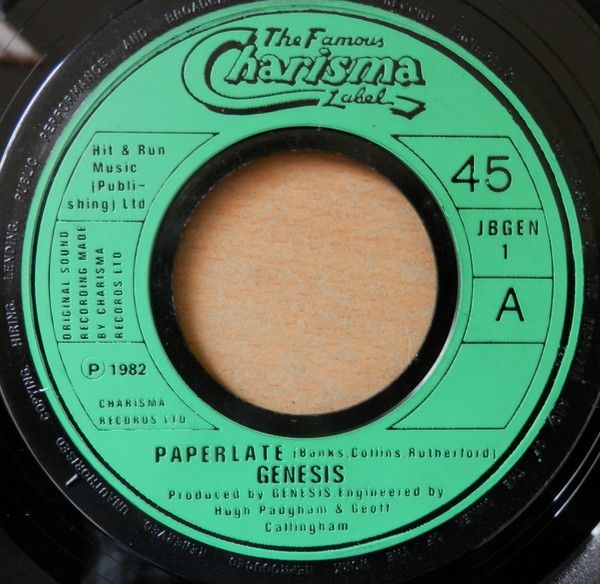 Genesis - Paperlate (7&quot;, Jukebox, Gre) (Very Good Plus (VG+))