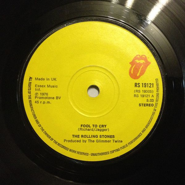 The Rolling Stones - Fool To Cry (7&quot;, Single) (Good (G))
