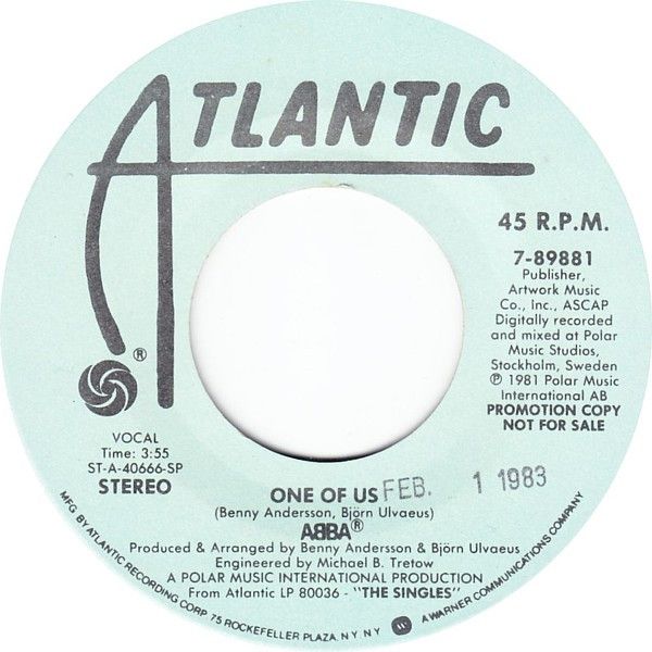 ABBA - One Of Us (7&quot;, Mono, Promo) (Very Good Plus (VG+))