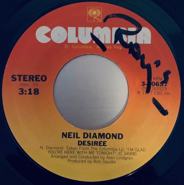 Neil Diamond - Desirée / Once In A While (7&quot;, Single, Styrene, Pit) (Very Good Plus (VG+))