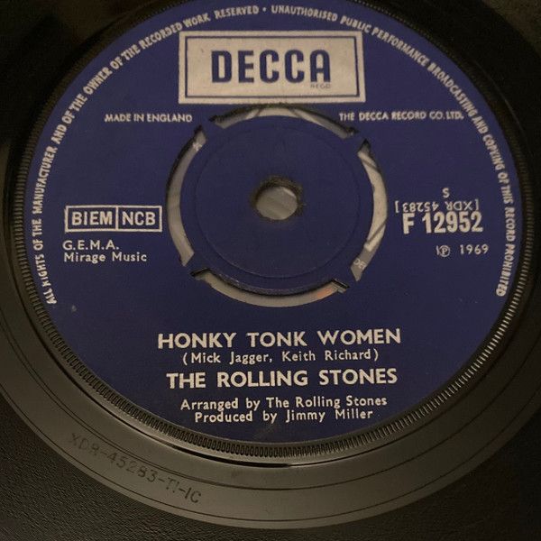 The Rolling Stones - Honky Tonk Women / You Can&#39;t Always Get What You Want (7&quot;, Single) (Very Good Plus (VG+))