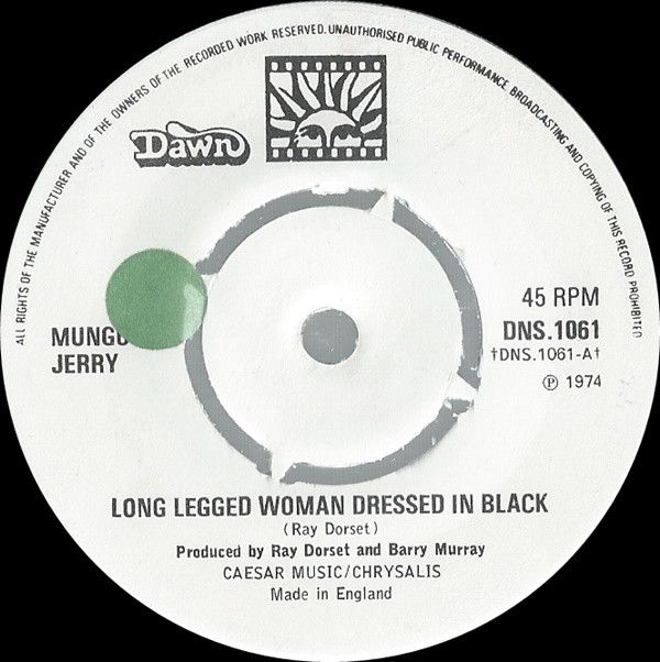 Mungo Jerry - Long Legged Woman Dressed In Black (7&quot;, Single) (Near Mint (NM or M-))