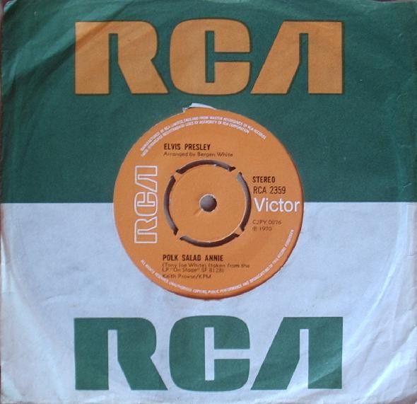 Elvis Presley - Polk Salad Annie (7&quot;, Single, Pus) (Very Good Plus (VG+))