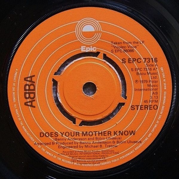 ABBA - Does Your Mother Know (7&quot;, Single, Pus) (Very Good Plus (VG+))