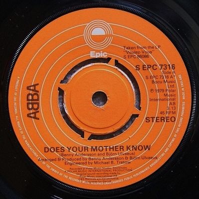 ABBA - Does Your Mother Know (7&quot;, Single, Pus) (Very Good Plus (VG+))