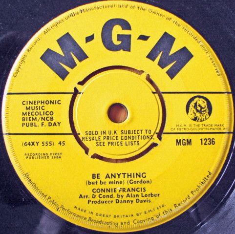 Connie Francis - Be Anything (But Be Mine) / Tommy (7&quot;, Single) (Near Mint (NM or M-))
