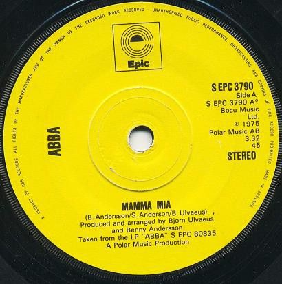 ABBA - Mamma Mia (7&quot;, Single, Sol) (Near Mint (NM or M-))