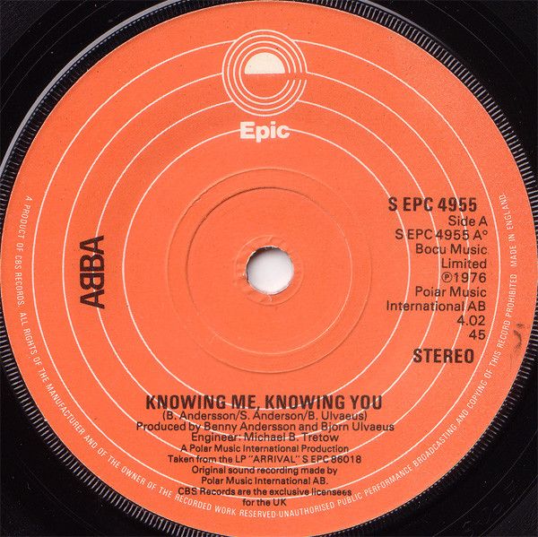 ABBA - Knowing Me, Knowing You (7&quot;, Single, Sol) (Very Good Plus (VG+))