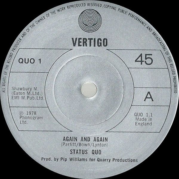 Status Quo - Again And Again (7&quot;, Single, Pap) (Very Good (VG))