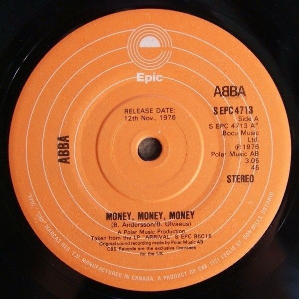 ABBA - Money, Money, Money (7&quot;, Single, Promo) (Very Good Plus (VG+))