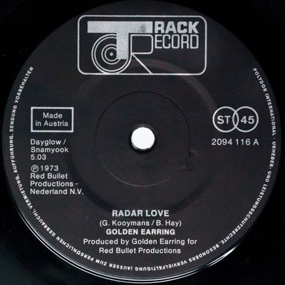Golden Earring - Radar Love (7", Single, Aus) (Fair (F))